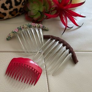 Set of 3 Hair Combs from the eighties